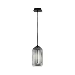 Ondaluce - Visilica na sajli BONNIE 1xE27/15W/230V, prečnik 15,5 cm, crna/dimljeno-crna