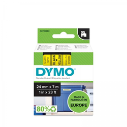 DYMO D1 trak 24 mm, črna na rumeni, 53718