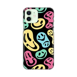 TELEMPIRE Silikonska maska za telefon iPhone 12 6.1 Black Color Smiles šarena