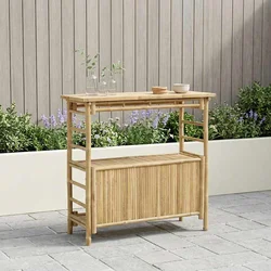 Vanjski bar stol s pohranom Prirodna 110 x 50 x 105 cm Bambus