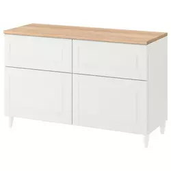 BESTA Komb.odlaganje s vratima/fiokama, bela/Smeviken/Kabbarp bela, 120x42x76 cm