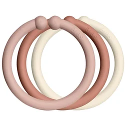 BIBS Obročki za zanke 12 kosov (Blush / Woodchuck / Ivory)