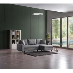 Atelier del Sofa Ugaona sofa na razvlačenje Flavia, 230x72x125 cm, Siva