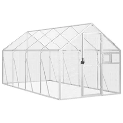 Kavez za ptice srebrni 1,79x4x1,85 m aluminijski