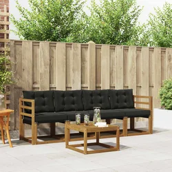 Set vanjskih sofa s jastukom 5 pcs Prirodna i crna