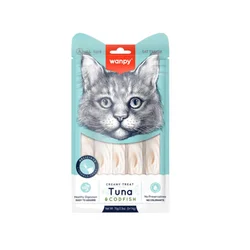 Wanpy Creamy Lickable Treats for Cats - Tuna & Bakalar 5x14g