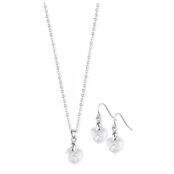 Set minđuše i ogrlica - srce - crvena ( ART001841 )