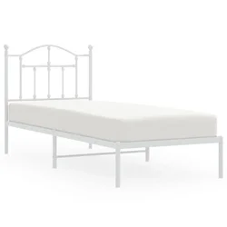 Vidaxl Kovinski posteljni okvir z vzglavjem bel 80x200 cm