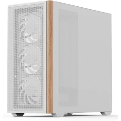 AeroCool D301A Mini Tower ohišje za PC, micro-ATX, belo, leseno
