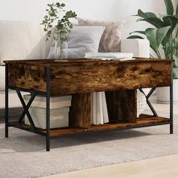 Stolić za kavu boja hrasta 100 x 55 x 50 cm od drva i metala