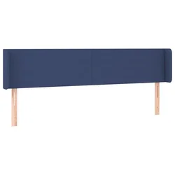 Vidaxl Vzglavje z ušesi modro 163x16x78/88 cm blago