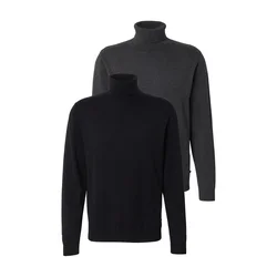 JACK & JONES Pulover JJEBASIC pegasto siva/črna