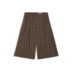 Bershka Hlače z naborki karamel / svetlo rjava