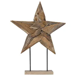 Božićna zvijezda Smeđa 59,5 x 18 x 74 cm Čvrsto teak drvo