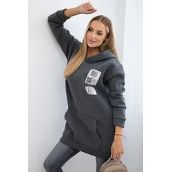 Hoodie with graphite patches