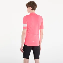 Dres Rapha Mens Core Lightweight Jersey High-Vis Pink/ White L