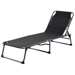 Sun lounger HALDEN W60xL189 black
