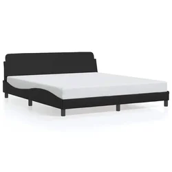 Vidaxl Posteljni okvir Dover črn 180x200 cm umetno usnje