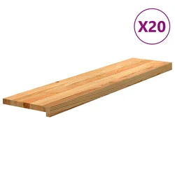 Gazišta stepenice 20 kom svjetlosmeđi 110x30x2 cm masivna hrast