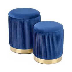 SET 2x Tabure MONTY pr. 36/66 cm modra/zlata