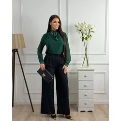 Squareonline Ženske pantalone Black Flow, Crne