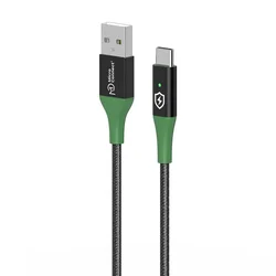 MicroConnect pametni polnilni kabel USB-A na USB-C 2 m črno-zelen, MC-SMART USB-AC-02