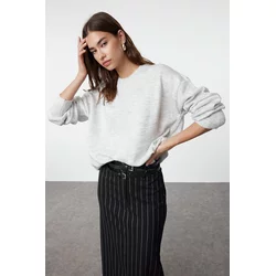 Trendyol Light Gray Soft Textured Knitwear Sweater