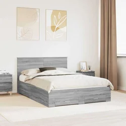Krevetna konstrukcija s ladicama Siva Sonoma 135 x 190 cm