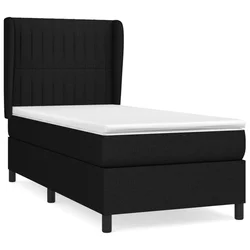 Vidaxl Box spring postelja z vzmetnico črn 90x190 cm blago