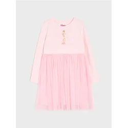 Sinsay - Pamučna haljina s til suknjom Barbie - pastelno roze