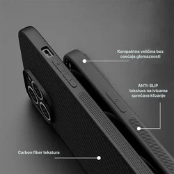 Maska Carbon fiber za iPhone 15 Pro crna