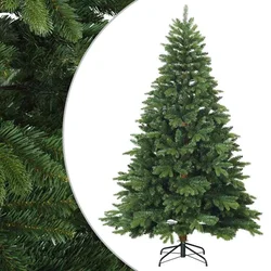 Umjetno božićno drvce s nogom Zelena 180 cm PVC, PE i čelik