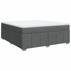 Vidaxl Box spring postelja z vzmetnico temno siva 180x200 cm blago