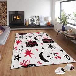 Conceptum Hypnose Tepih sa novogodišnjim motivima Asr-Crpt-43, Pravougaoni, 100x180 cm, Crno-beli