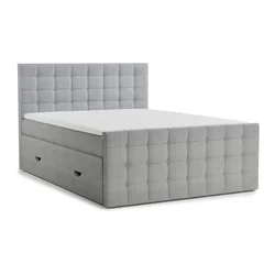 Siva boxspring postelja s prostorom za shranjevanje 180x200 cm Tasca – Maison de Reve
