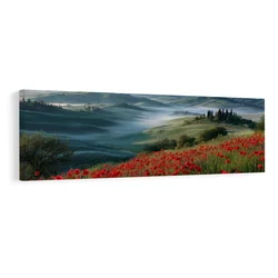 Slika pokrajina z megleno dolino - 135x45