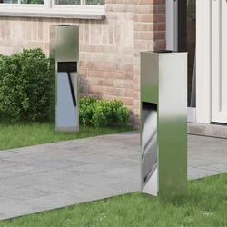 Solarna LED svjetiljka za stazu 2 pcs Srebrno Galvanizirano