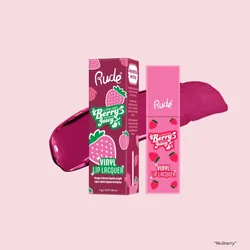 Tečni Ruž za Usne Berry Juicy Vinyl Lip Lacquer Mulberry | RUDE COSMETICS | Ecobeauty