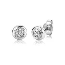 DIAMANT LETERNEL Uhani Ohrstecker aus 375 Weißgold mit Diamant srebrna
