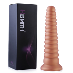 HiSmith HSD19 Silicone Tower Shape Anal Plug Dildo Suction Cup 10.2 Gold