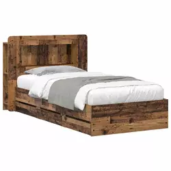vidaXL Posteljna konstrukcija s prostorom za shranjevanje Star les