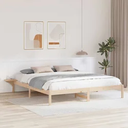 vidaXL Posteljni okvir z nočnimi omaricami Rjava 180 x 200 cm Rjava