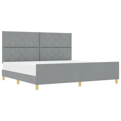 Vidaxl Konstrukcija postelje Svetlo siva 200 x 200 cm blago