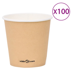vidaXL Papirnate čaše za kavu 120 ml 100 kom smeđe