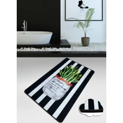 Lessentiel Maison Kupatilski otirač Aloevera, 80x100cm, Crno-beli