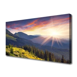 tulup.si Slika na platnu Sun mountain forest landscape 125x50 cm