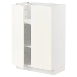 METOD Podni element s policama/2 vrata, bela/Vallstena bela, 60x37 cm