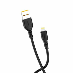 DENMEN Kabl D08L Lightning USB data 3/6A 1m/ crna