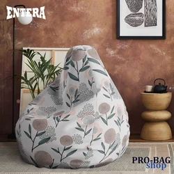 ENTERA Lazy bag - Retro cvetići na sivoj pozadini - 095
