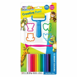 Kid Art: Komplet plastelina z oblikami - 12 kos.